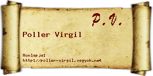 Poller Virgil névjegykártya